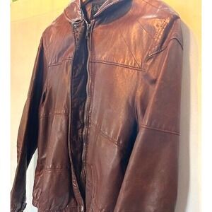 Garfin Leather Boston Mass. Vintage Women's Brown Front-Zip Jacket Size‎ 12